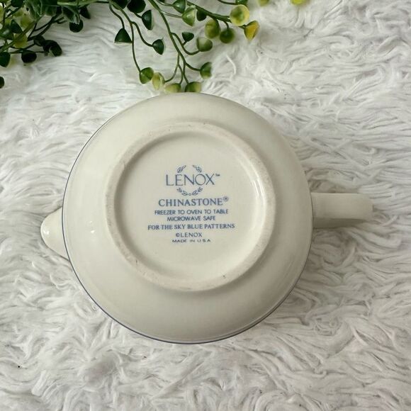 Lenox Chinastone For‎ the Sky Blue Pattern Creamer Pitcher Jar 3” Height - Picture 5 of 7